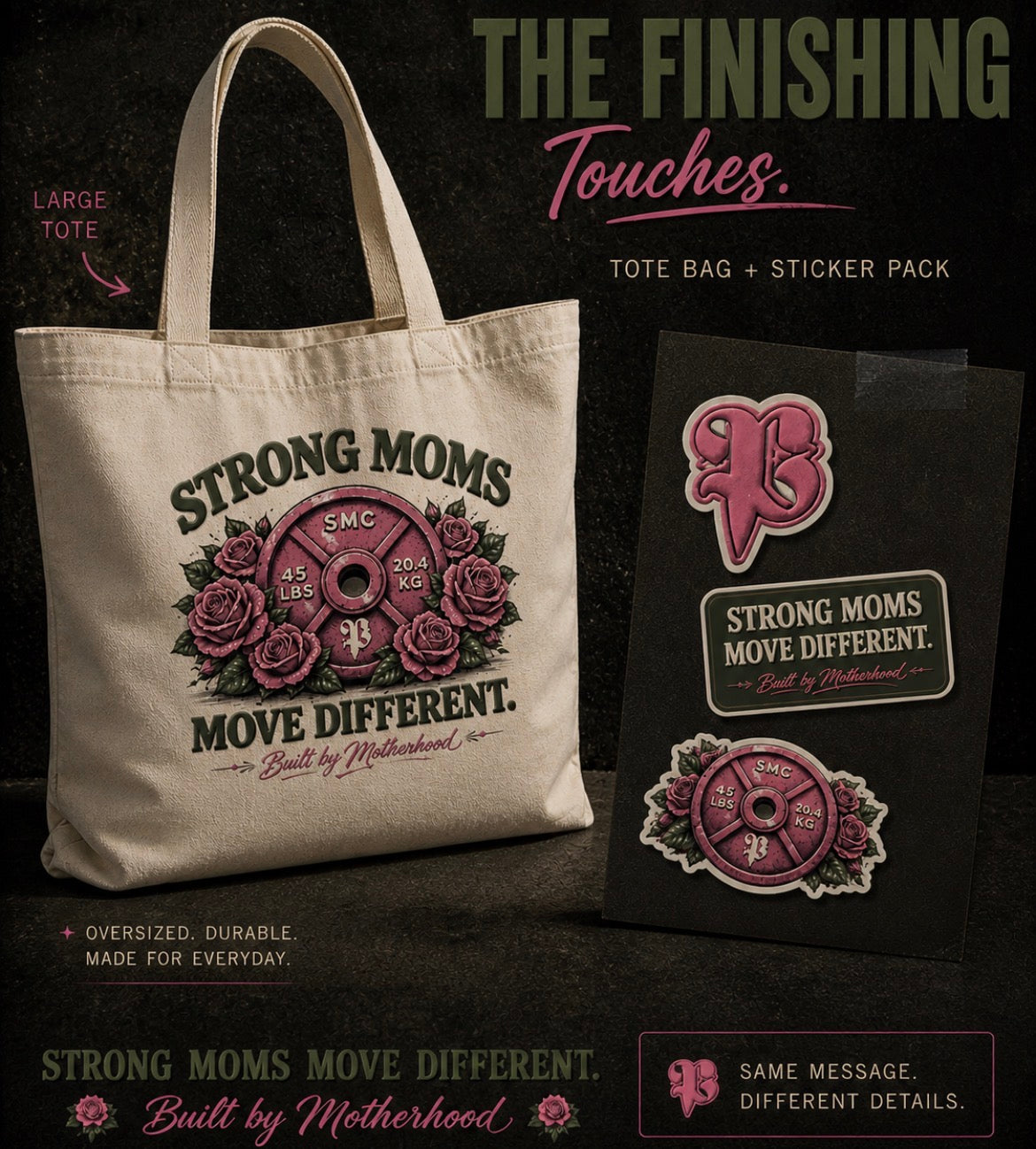 Large Strong Mom Tote