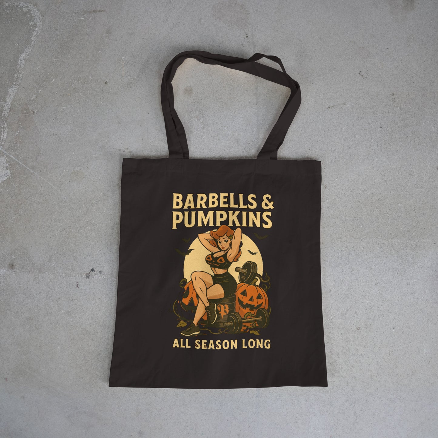 Barbell and Pumpkins Tote